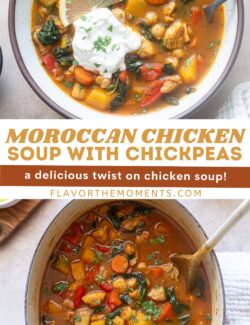 Moroccan Chicken Soup with Chickpeas long pin.
