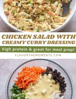 Chicken salad with creamy curry dressing long pin.