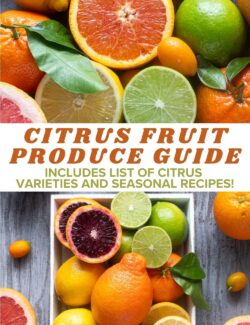 Citrus fruit produce guide plus seasonal recipes long pin.