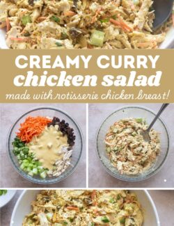 Creamy Curry Chicken salad collage pin.