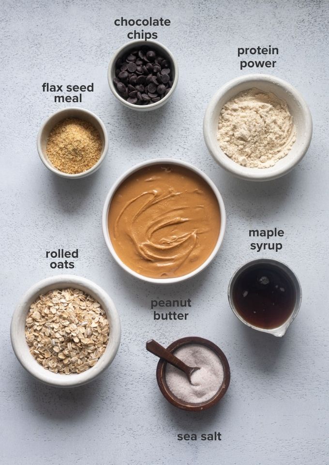 Ingredients for peanut butter protein balls.