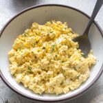 Egg salad with dill in a bowl.
