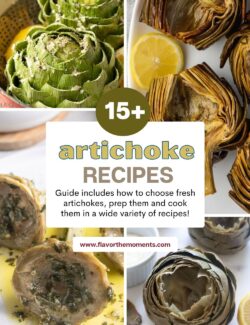 Fresh artichoke recipes collage pin.