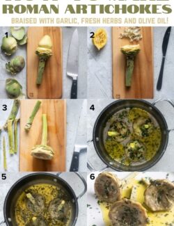 How to make Roman artichokes collage pin.