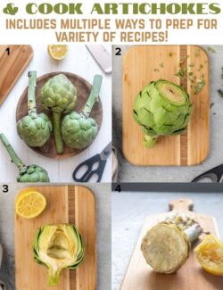 How to Prep Artichokes (Easy Step-by-Step Guide + Recipes) collage pin.