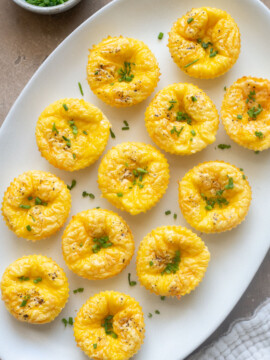 Cottage Cheese Egg Bites on a platter.
