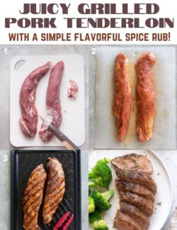 How to make juicy grilled pork tenderloin collage pin.