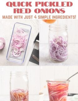 How to make pickled red onions collage.