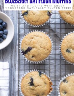 Blueberry oat flour muffins long pin.