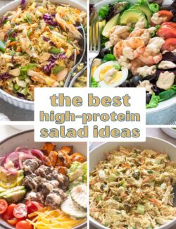 High protein salad ideas long pin.