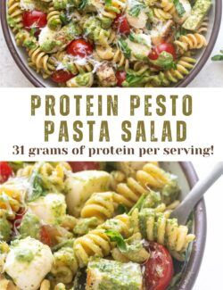 Protein pasta salad long pin.