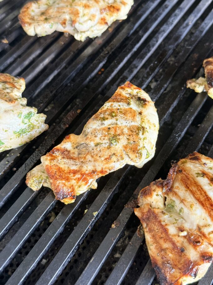 Cilantro Lime Chicken on the grill.