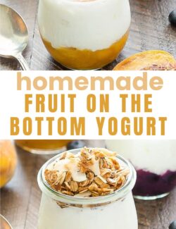 Homemade fruit on the bottom yogurt long pin.
