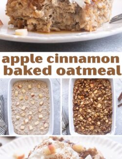 Apple cinnamon baked oatmeal collage pin.