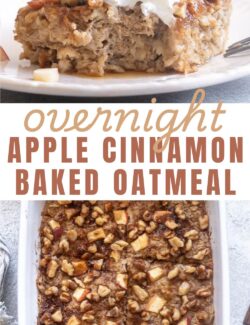 Overnight apple cinnamon baked oatmeal long pin.
