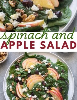 Spinach and apple salad long pin.