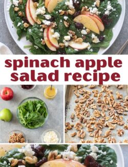 Spinach apple salad collage pin.
