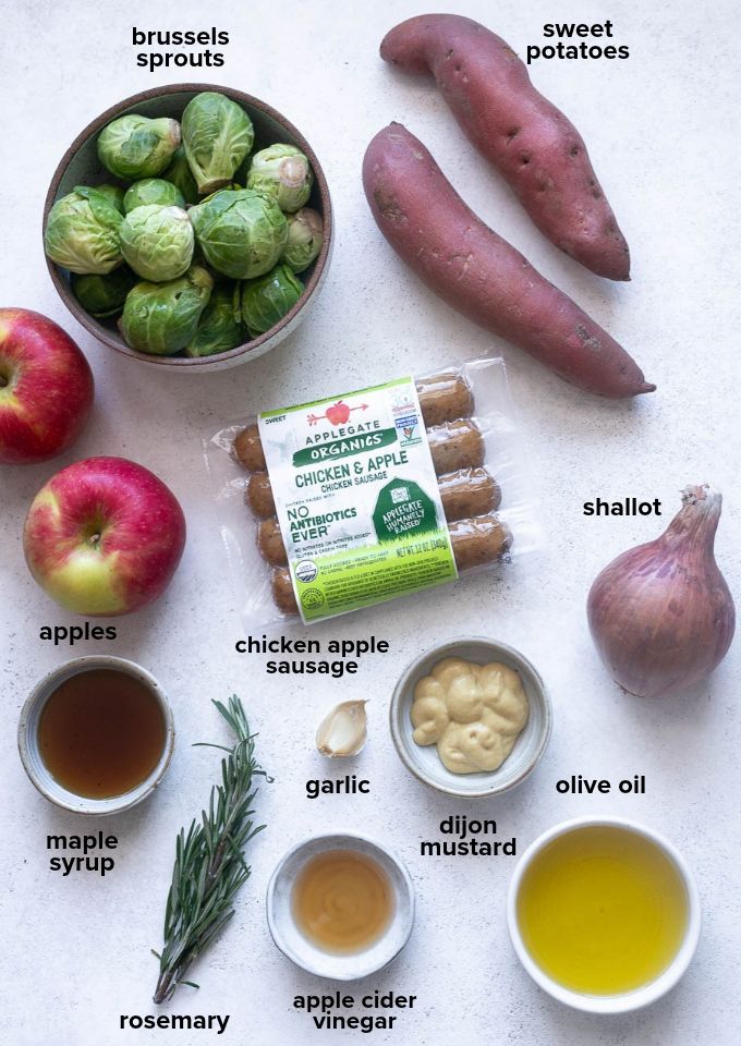 Fall sheet pan dinner ingredients.