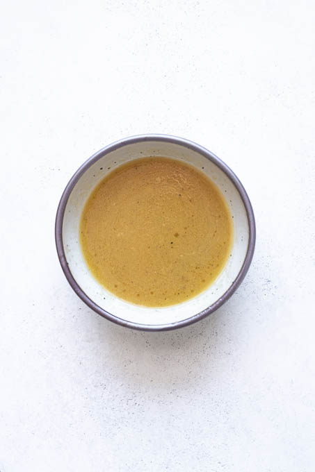 Maple dijon sauce for sausage and fall veggies sheet pan dinner.